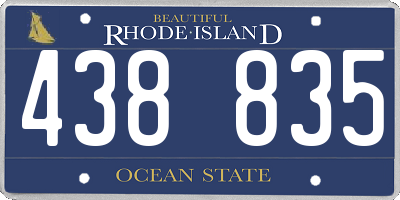 RI license plate 438835