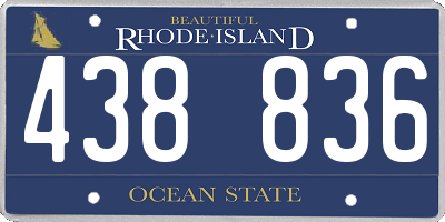 RI license plate 438836