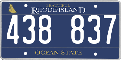 RI license plate 438837