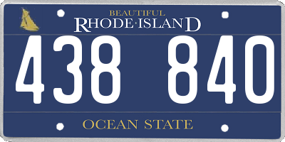 RI license plate 438840