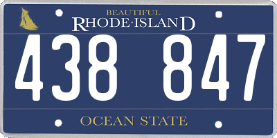 RI license plate 438847