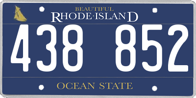 RI license plate 438852