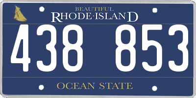 RI license plate 438853