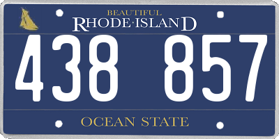 RI license plate 438857
