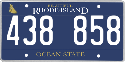 RI license plate 438858