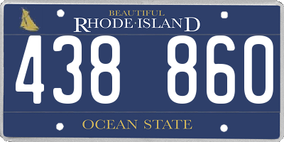 RI license plate 438860