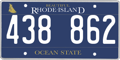 RI license plate 438862