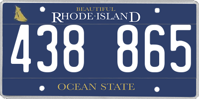 RI license plate 438865