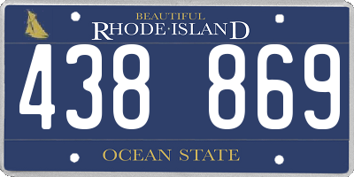 RI license plate 438869