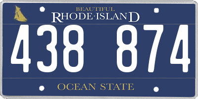 RI license plate 438874