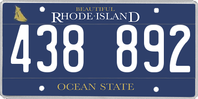 RI license plate 438892