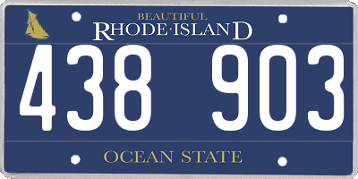 RI license plate 438903