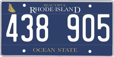 RI license plate 438905