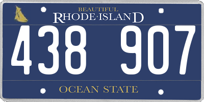 RI license plate 438907