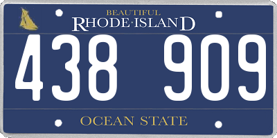 RI license plate 438909