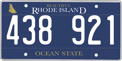 RI license plate 438921
