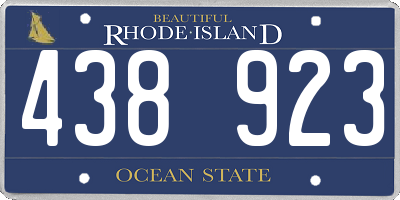 RI license plate 438923