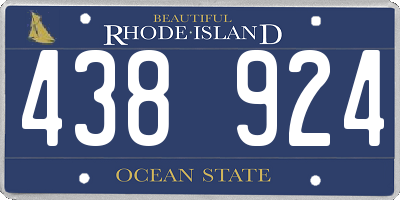 RI license plate 438924