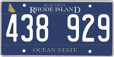 RI license plate 438929