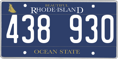 RI license plate 438930