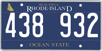 RI license plate 438932