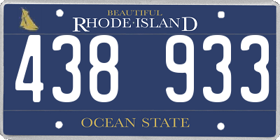 RI license plate 438933