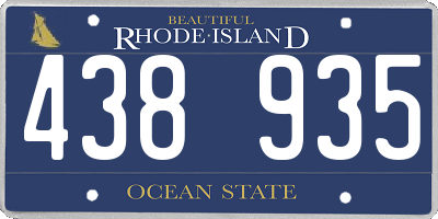 RI license plate 438935