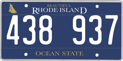 RI license plate 438937