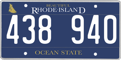 RI license plate 438940