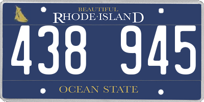 RI license plate 438945