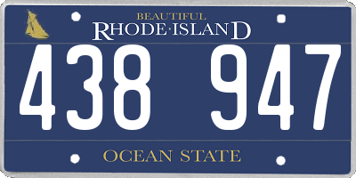 RI license plate 438947