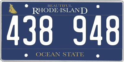 RI license plate 438948