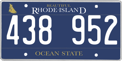 RI license plate 438952