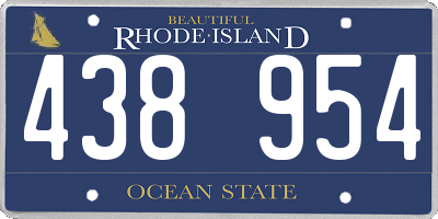 RI license plate 438954