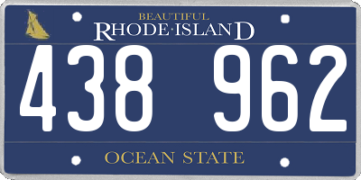 RI license plate 438962