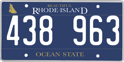RI license plate 438963