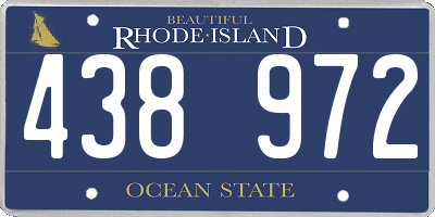 RI license plate 438972
