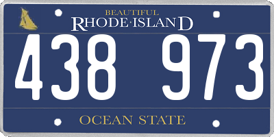 RI license plate 438973