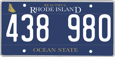RI license plate 438980