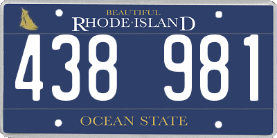 RI license plate 438981