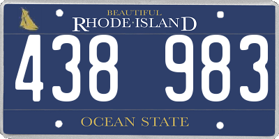 RI license plate 438983