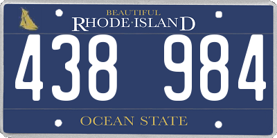 RI license plate 438984