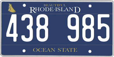 RI license plate 438985