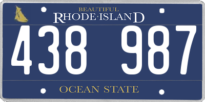 RI license plate 438987