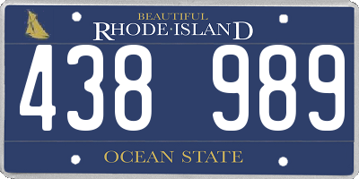 RI license plate 438989