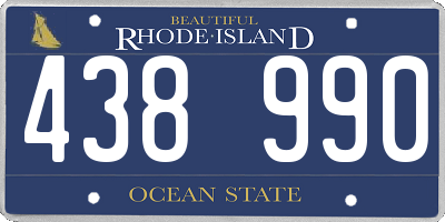 RI license plate 438990