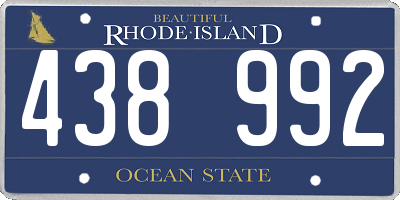 RI license plate 438992