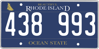 RI license plate 438993