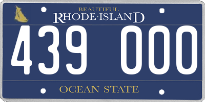 RI license plate 439000