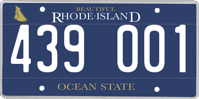 RI license plate 439001